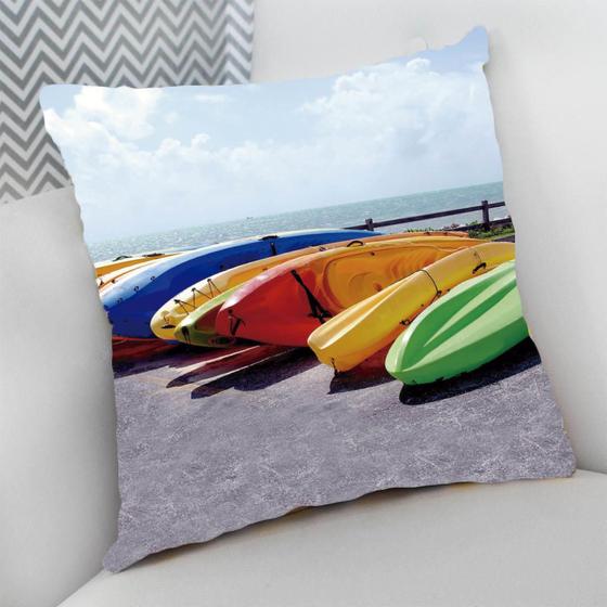 Imagem de Almofada Decorativa Cheia c/ Zíper 25x25 cm Náutico Oceania Praia Mar