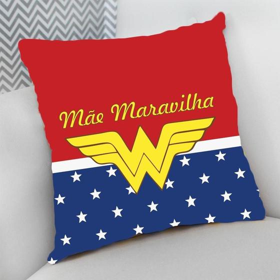 Imagem de Almofada Decorativa Cheia c/ Zíper 25x25 Personalizado Mãe Maravilha