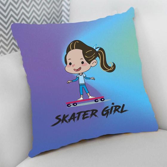 Imagem de Almofada Decorativa Cheia c/ Zíper 40x40 Skater Girl