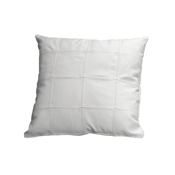 Imagem de Almofada Decorativa de Couro Legítimo 45x45cm Bella Branco - Mozzelar