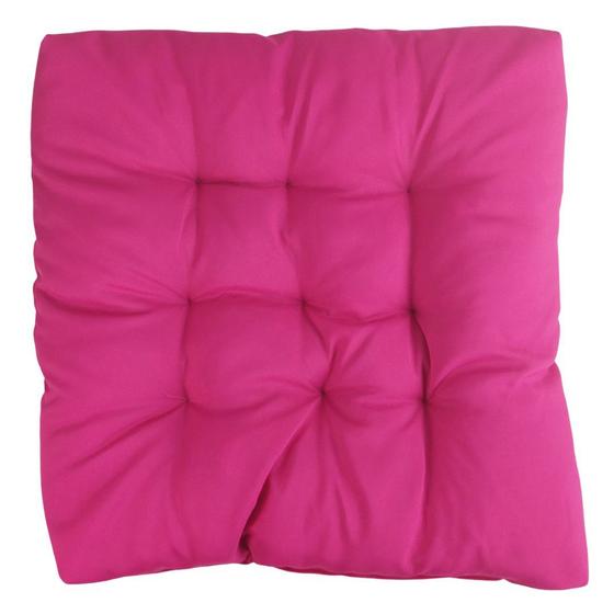 Imagem de Almofada Decorativa Futon Assento Cadeira 60x60cm Sofá Poltrona Cheia Grande Rosa