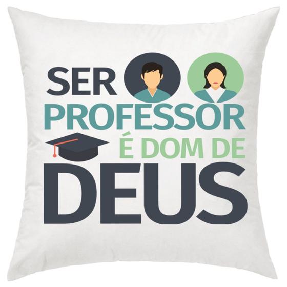 Imagem de Almofada Decorativa Ser Professor É Dom de Deus 30 X 30 Cm