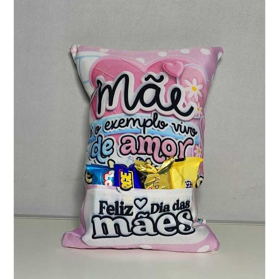Imagem de Almofada Dia das Mães Presente Com Bolso Para Chocolate Almofada Cheia com Ziper