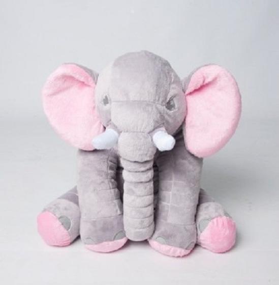 Imagem de Almofada Elefante de Pelúcia 60cm Travesseiro Bebê Antialérgico Várias Cores