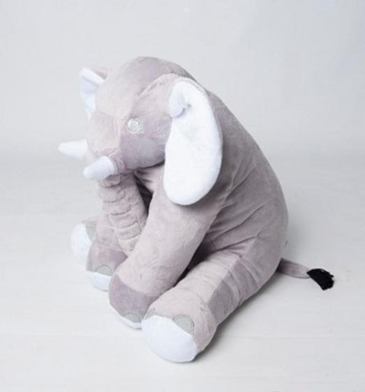 Imagem de Almofada Elefante Pelúcia 45cm Travesseiro Bebê Macio - Barros Baby Store