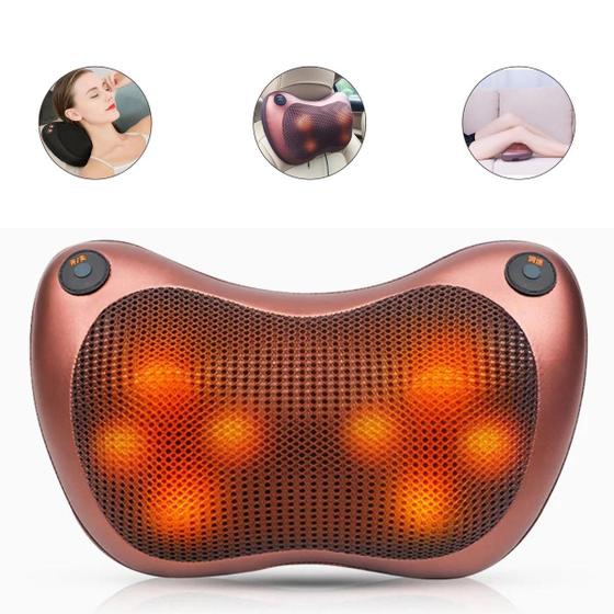 Imagem de Almofada Elétrica de Massagem Shiatsu Confortável C/ LED