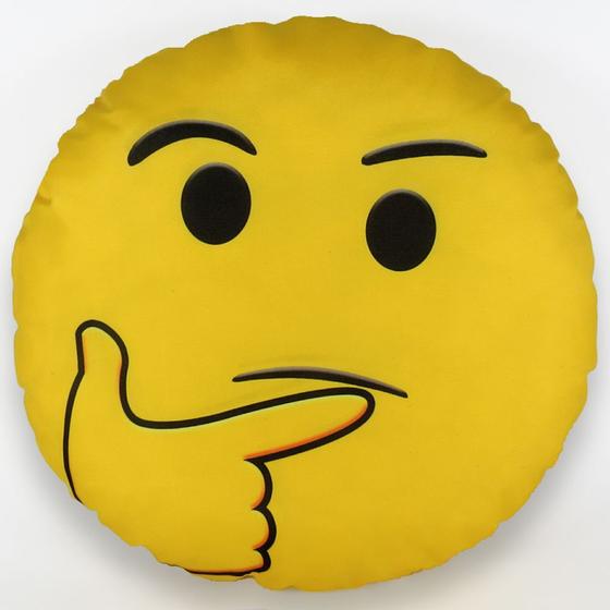 Imagem de Almofada Emoji Sublimada 34cm pensativo