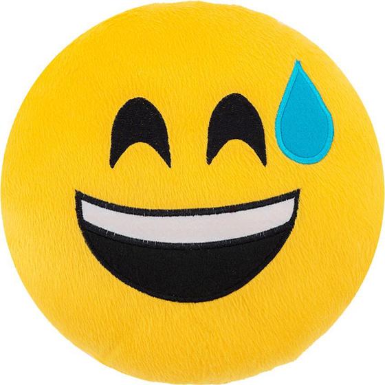 Imagem de Almofada emoji whatsapp 28x28cm com zíper bordado sem graça