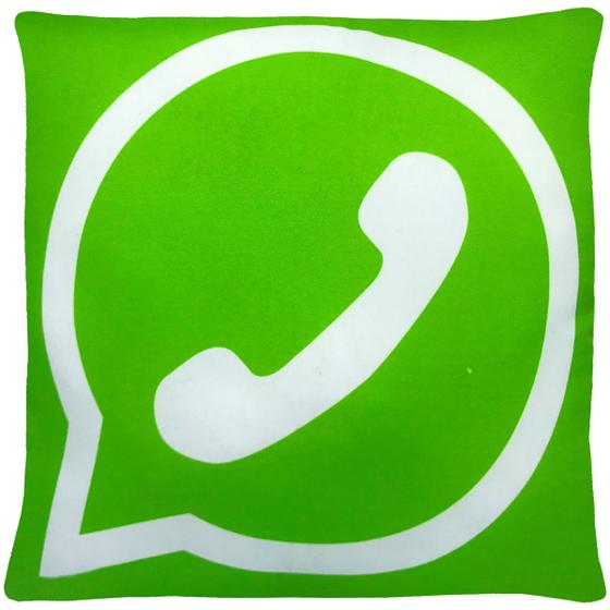 Imagem de Almofada emoji whatsapp 28x28cm com zíper whatsapp