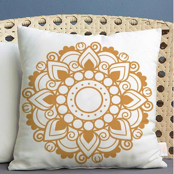 Imagem de Almofada Estampada Mandala 40x40cm Obery Laranja