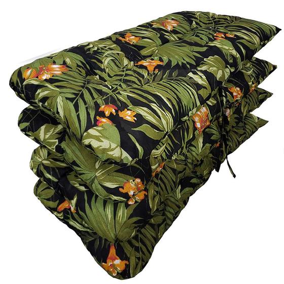 Imagem de Almofada Estampadas Kit/4 Para Sofas De Jardim Cadeira Bambu