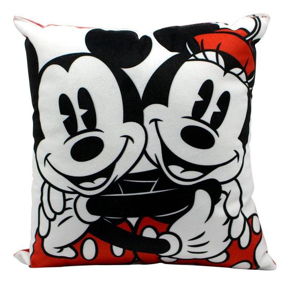 Imagem de Almofada Fibra Veludo 25x25cm Mickey E Minnie Oficial