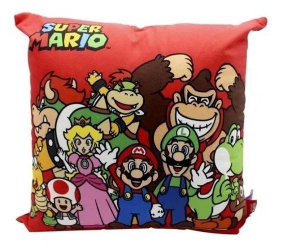 Imagem de Almofada Fibra Veludo 40X40Cm Super Mario Turma