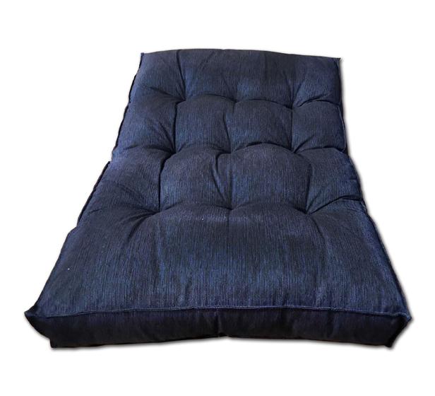 Imagem de Almofada Futon Alto Linho Twist 120x80 Gigante Qualidade Azul Cód. 1343