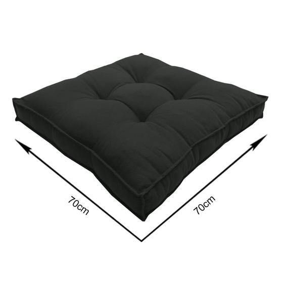 Imagem de Almofada Futon Decoração 70X70 Cm Cinza