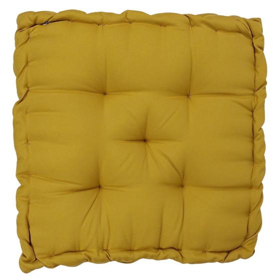 Imagem de Almofada Futon Turco Quadrada Alta Cheia Sala Sofá Poltrona Cadeira Banco Cor Lisa 40x40x10cm