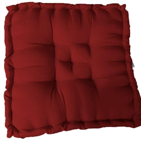 Imagem de Almofada Futon Turco Quadrada Alta Cheia Sala Sofá Poltrona Cadeira Banco Cor Lisa 40x40x10cm