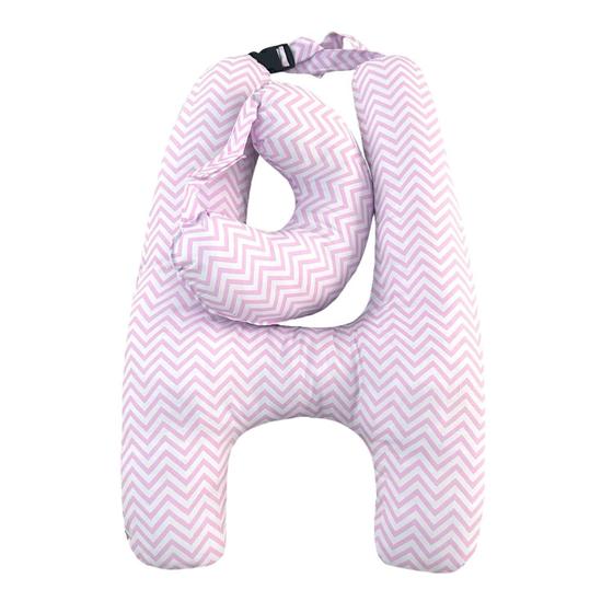 Imagem de Almofada H De Dormir Para Carro Com Almofada Chevron Rosa