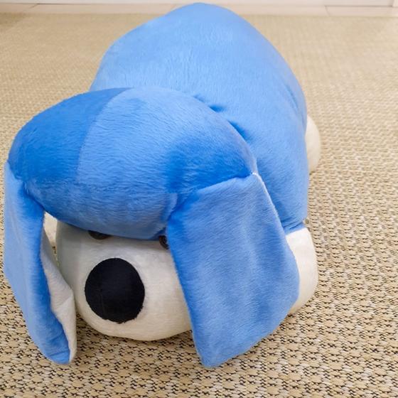 Imagem de Almofada Infantil Travesseiro Cachorro Bichinho Pelúcia azul bebe