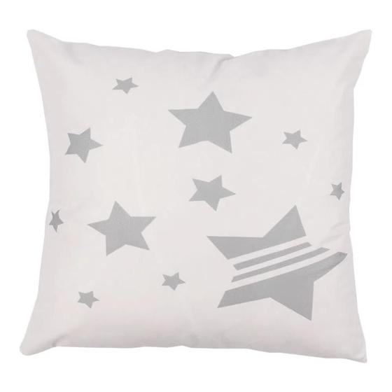 Imagem de Almofada Infantil Vizapi 44x44cm Estrelas Branca e Cinza