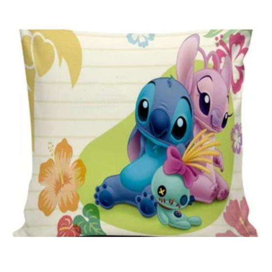 Imagem de Almofada Lilo, Stitch e Angel Tamanho 30cm x 30cm com Ziper Várias Estampas