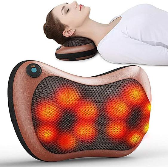 Almofada Massageadora Massageador Elétrico Shiatsu com infravermelho rotatorio Veicular Lombar Pescoço Pés Menor preço em Almofada Massageadora Massageador Elétrico Shiatsu com infravermelho rotatorio Veicular Lombar Pescoço Pés