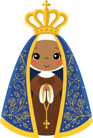 Imagem de Almofada Naninha Nossa Senhora Aparecida Sorrindo 23x17cm