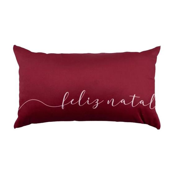 Imagem de Almofada Natalina Baguete Bordo Feliz Natal 445490 28x48cm Belchior