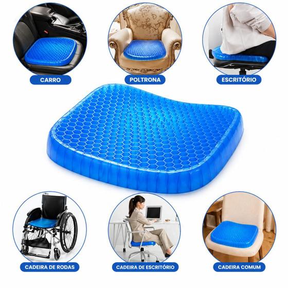 Almofada Ortopedica Assento Em Gel Silcione Cóccix Anti Escaras Egg Sit