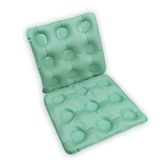 Imagem de Almofada Ortopédica Caixa de Ovo Terapêutica Quadrada com Encosto Água e Ar Inflável
