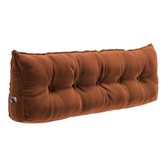 Imagem de Almofada Para Cabeceira Encosto Apoio Lombar Spot 160cm com Porta Celular Veludo - Desk Design