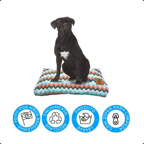 Imagem de Almofada para Cachorro Mabuu Pet - Chevron Azul - Tamanho G