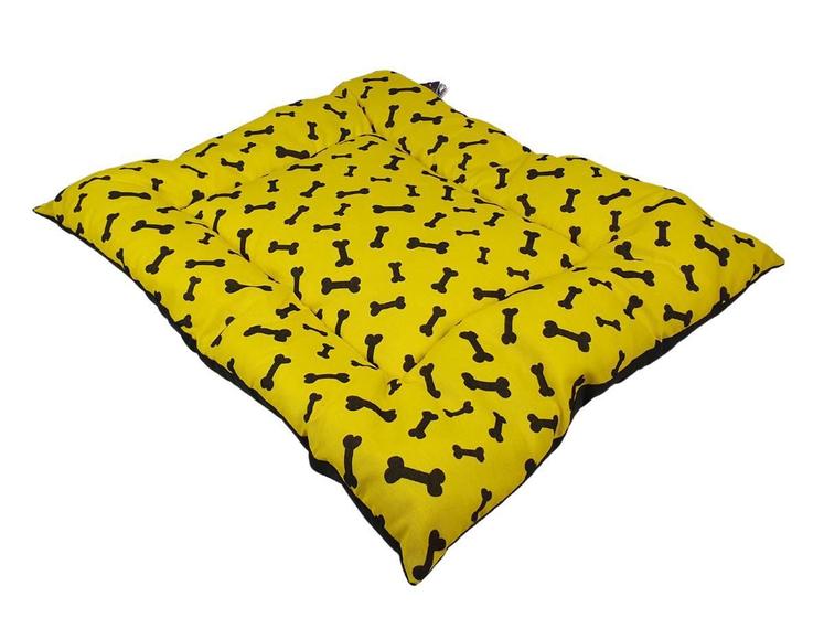 Imagem de Almofada Para Cachorro Ossinho Amarelo 51x70cm Médio