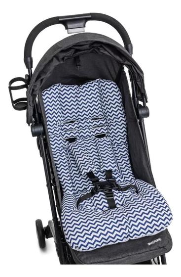 Imagem de Almofada Para Carrinho de Bebê Universal - Zig Zag Azul