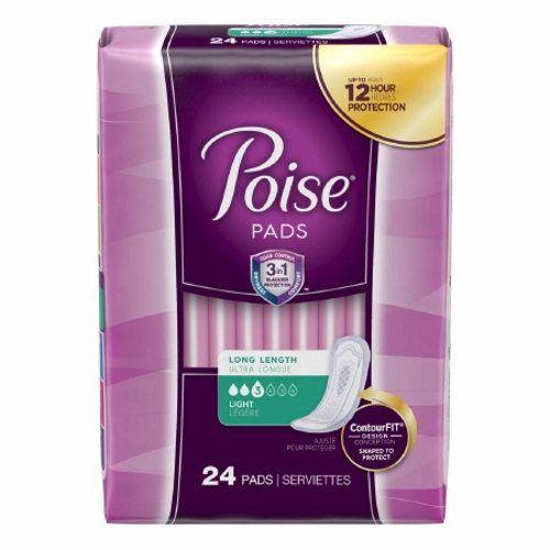 Imagem de Almofada Poise Long Length para Controle de Bexiga - Absorção Leve - Pacote com 4