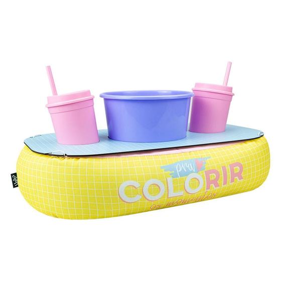 Imagem de Almofada porta pipoca dupla c/ copos e balde - cores uatt
