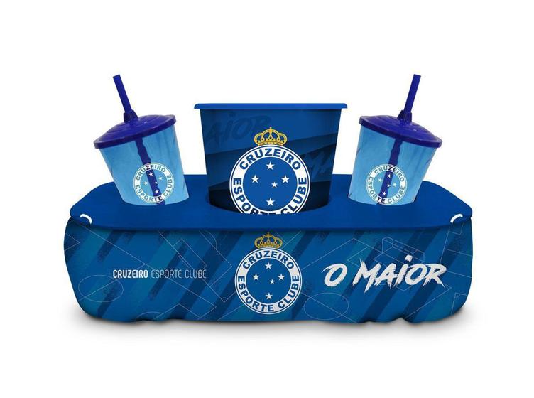 Imagem de Almofada Porta Pipoca Filme Clube Cruzeiro Zero Balde + Copo - Brasfoot