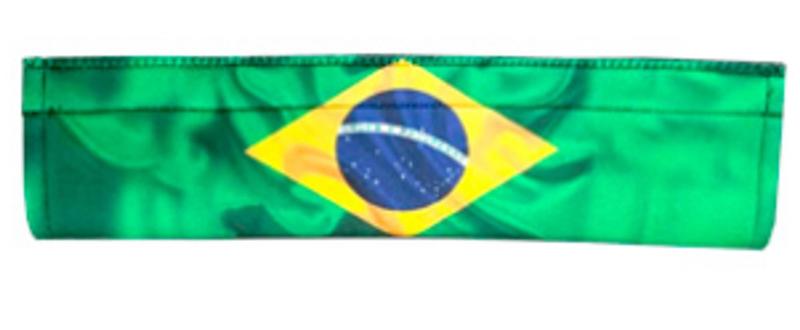 Imagem de Almofada protetora do cinto seguranca bandeira brasil em neoprene universal (a1.5cm x l31cm x c8cm)