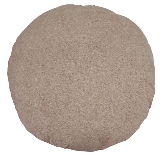 Imagem de Almofada redonda boucle  com refil caqui 43cm