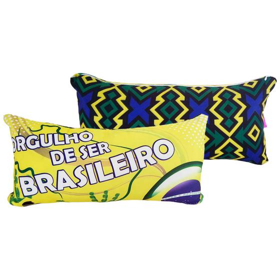 Imagem de Almofada Retangular 38x18cm Orgulho De Ser Brasileiro