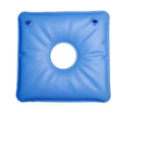 Imagem de Almofada terapeutica  quadrada com orificio duo inflavel/agua azul tam u - natural