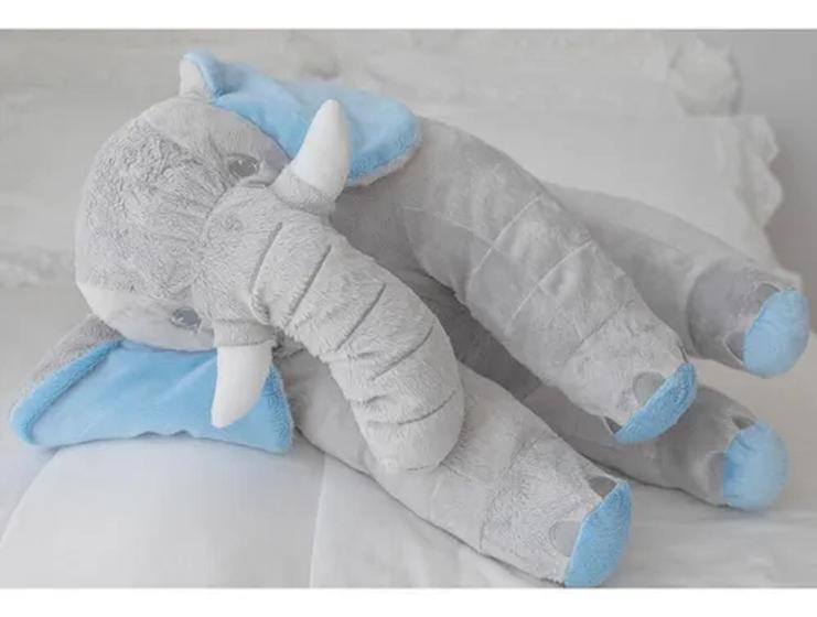 Imagem de Almofada Travesseiro Elefante Bebê Pelúcia 80cm Super Macio