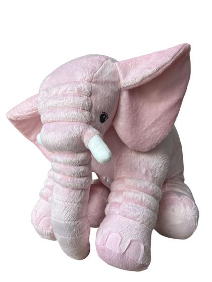 Imagem de Almofada Travesseiro Elefante Pelúcia Bebê Dormir Rosa 80cm Antialérgico