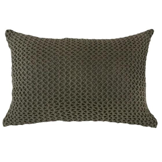 Imagem de Almofada Tricô Trama Crochê Castanho 35X58cm - Decortextil