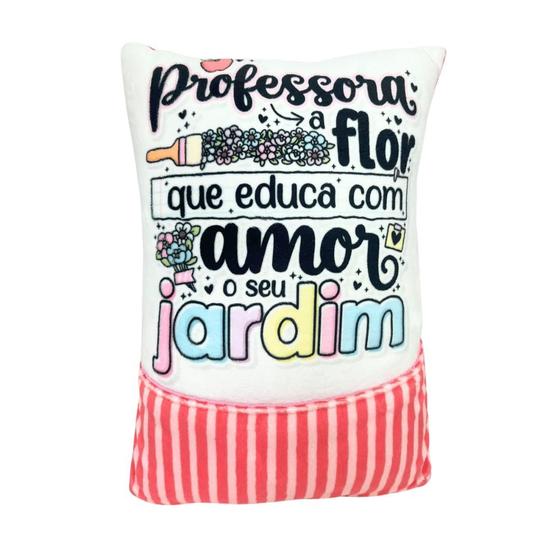 Imagem de Almofada Veludo com Bolso - Presente para Professora