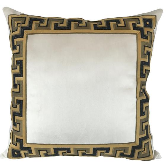 Imagem de Almofada Veludo Off Dourado Com Aplique Cheio 02 52X52cm - Decortextil