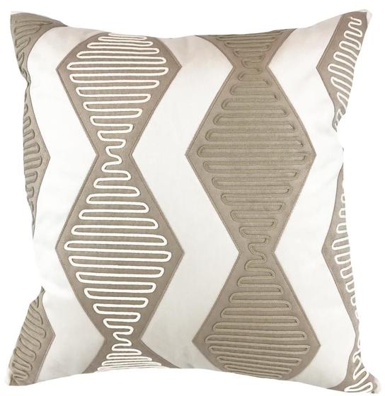 Imagem de Almofada Veludo Off White Com Aplique Corda Bege 52x52cm MOD 1