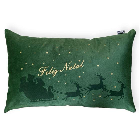 Imagem de Almofada Verde Retangular Natal 30x50cm