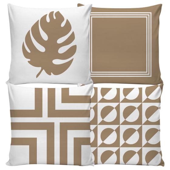 Almofadas Cheias Decorativas Kit 4 Capas + 4 Refil Enchimento de Silicone 45x45cm com Zíper Costela de Adão Menor preço em Almofadas Cheias Decorativas Kit 4 Capas + 4 Refil Enchimento de Silicone 45x45cm com Zíper Costela de Adão