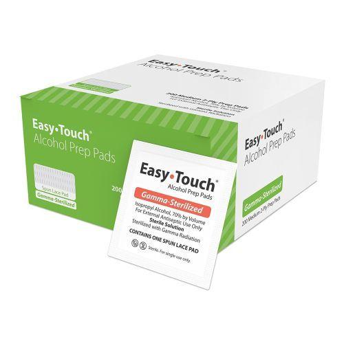 Imagem de Almofadas de Preparação Alcoólica Easy Touch MHC - Pacote com 200 Unidades (2 Pacotes)